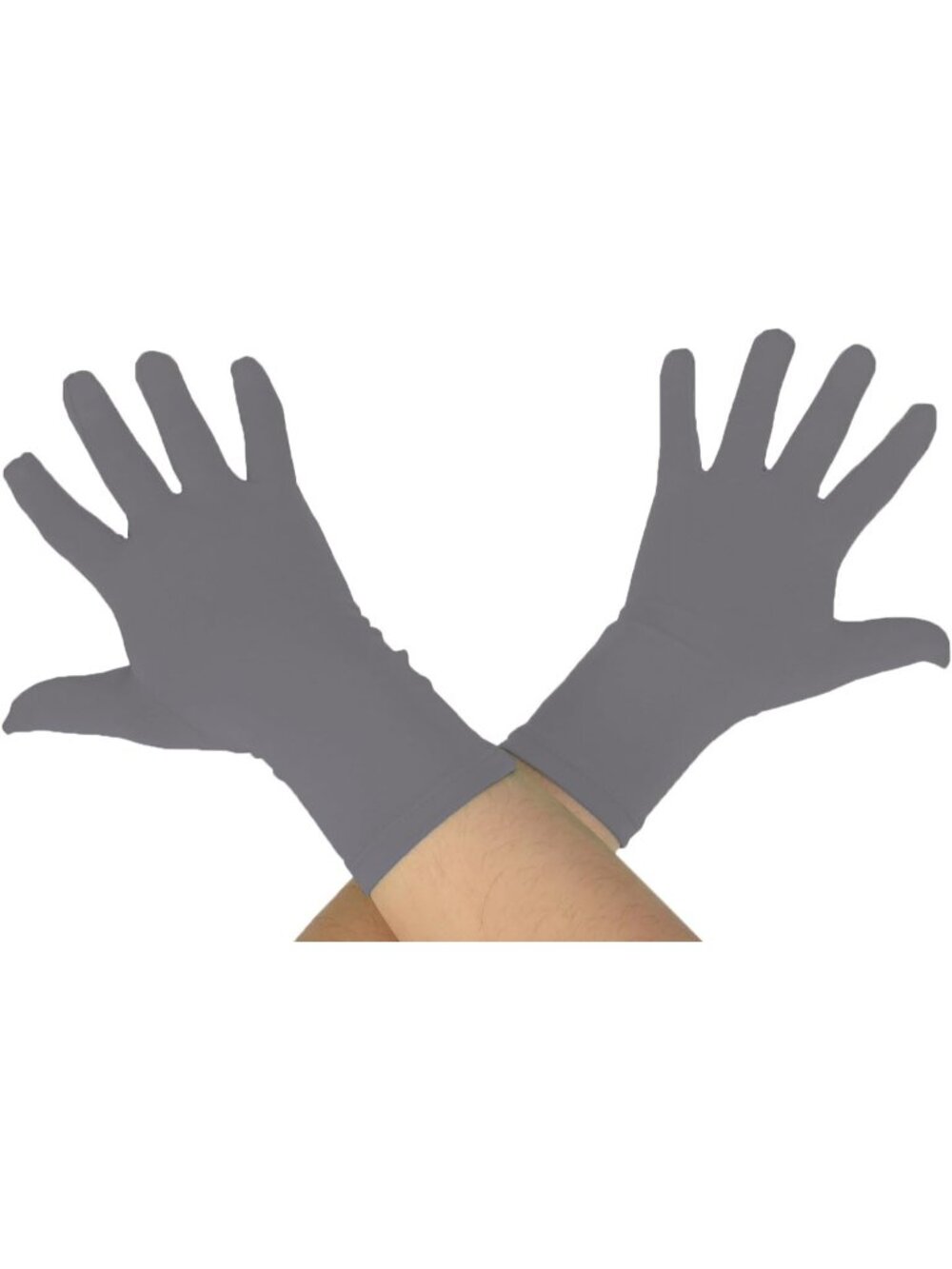 Women's Gray 9.5“ Unisex Short Spandex Length Stretchy Costume Gloves